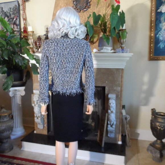 St. John Collection Black Tweed Knit Skirt Suit Size 4 - Picture 15 of 16